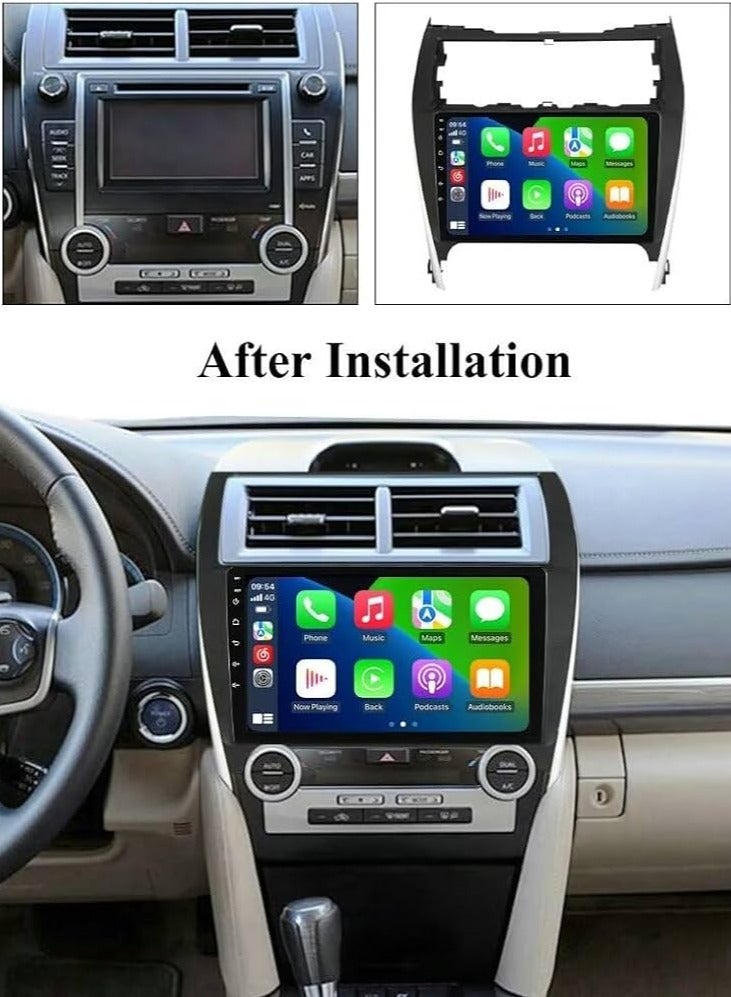 راديو أندرويد متقدم لسيارة تويوتا كامري 2012-2017 - ضمان لمدة عامين، ذاكرة وصول عشوائي 4 جيجابايت، سعة تخزين 32 جيجابايت، Apple CarPlay وAndroid Auto، كاميرا رؤية ليلية مجانية ونظام ملاحة - Image 2
