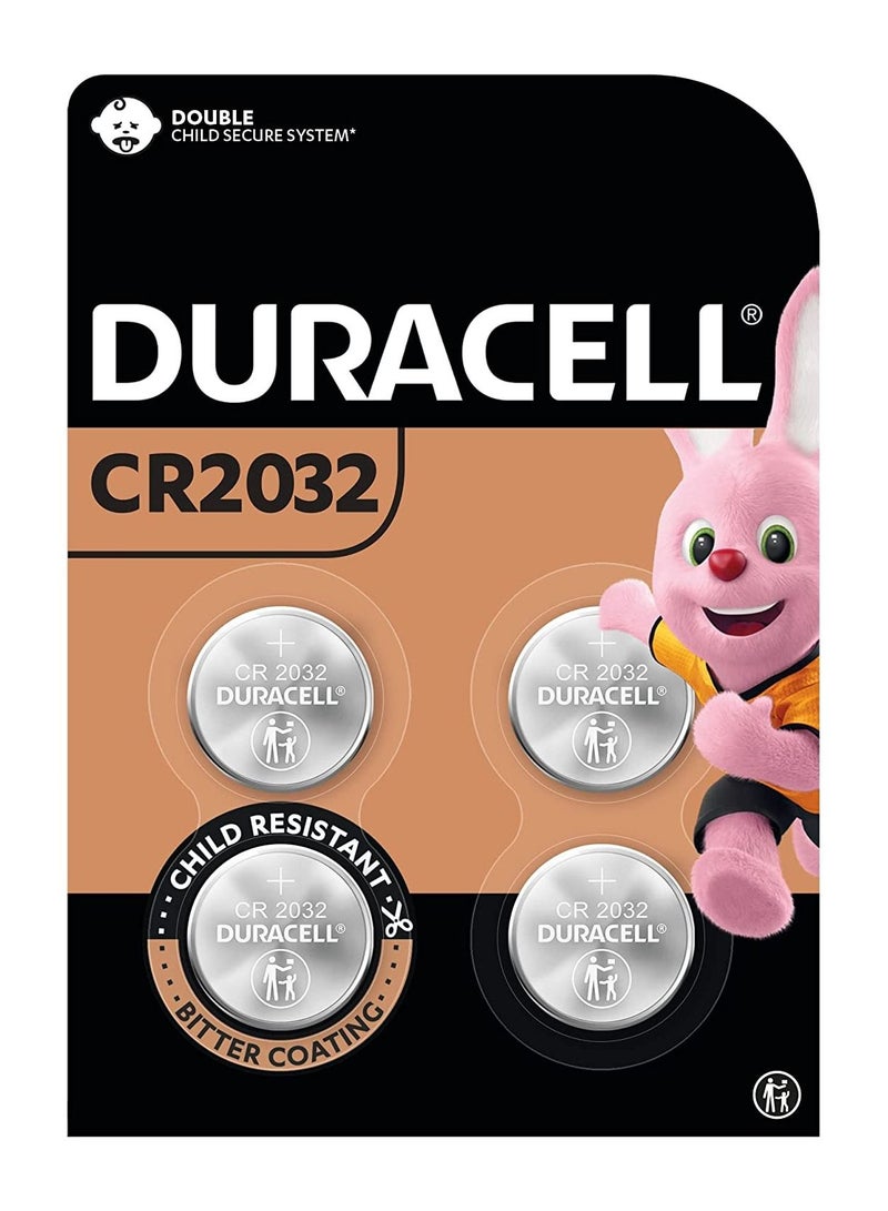 4 CR2032 Lithium 3V Coin Battery