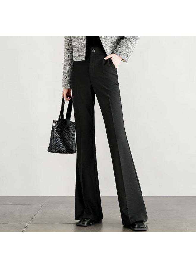 Fan Qin Slim Fit Autumn Elegant Simple Long Pants Women Slim Flared Trousers 353ke5267x Elegant Black M - Image 2