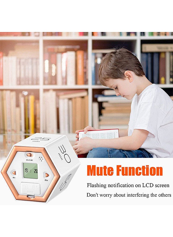 Generic Hexagon Digital Clock Timer Magnetic Cubes Timer Kitchen Hexagon Flip Timer for Studying Cooking Exercising Easy To Use Magnetic Flip Focus-timer  - Image 5