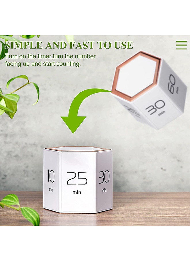 Generic Hexagon Digital Clock Timer Magnetic Cubes Timer Kitchen Hexagon Flip Timer for Studying Cooking Exercising Easy To Use Magnetic Flip Focus-timer  - Image 2