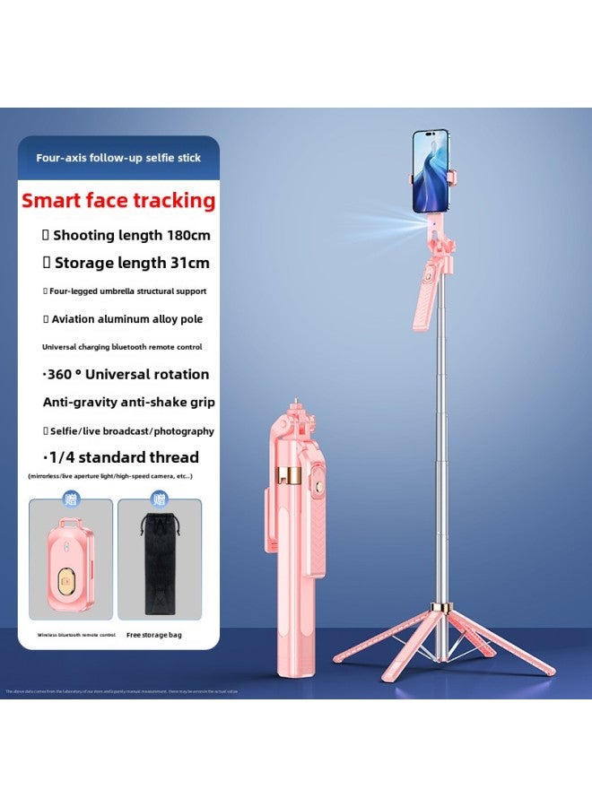 Explosions CL09 Mobile Phone Bluetooth Universal Selfie Stick Face With Hand-held Stabilizer Video Live Drop-Color:CL09 Powder (180CM Charging Bluetooth Remote Control Aluminum Alloy Tube Keel Bracket)  - Image 1