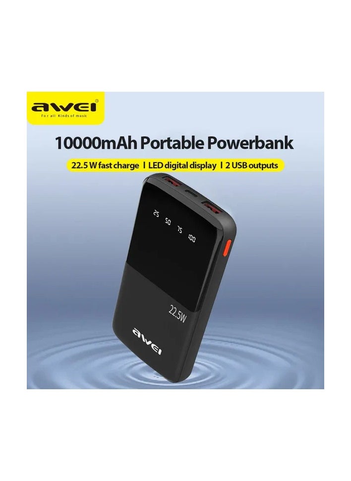Awei - Awei Power Bank 10000mah Fast Charging P10k - Image 1