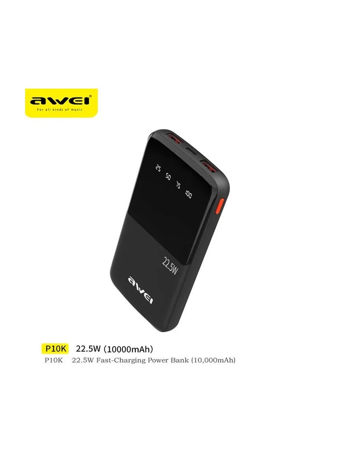 Awei - Awei Power Bank 10000mah Fast Charging P10k - Image 1
