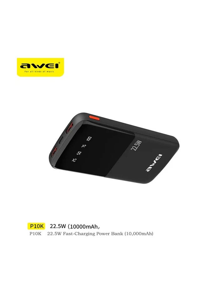 Awei - Awei Power Bank 10000mah Fast Charging P10k - Image 1