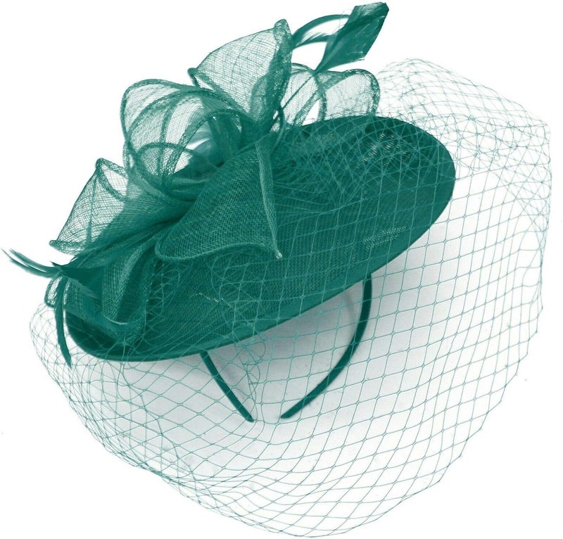 Caprilite Saucer Sinamay Headband Fascinator Wedding Ascot Hat Hatinator Birdcage Veil - Image 2