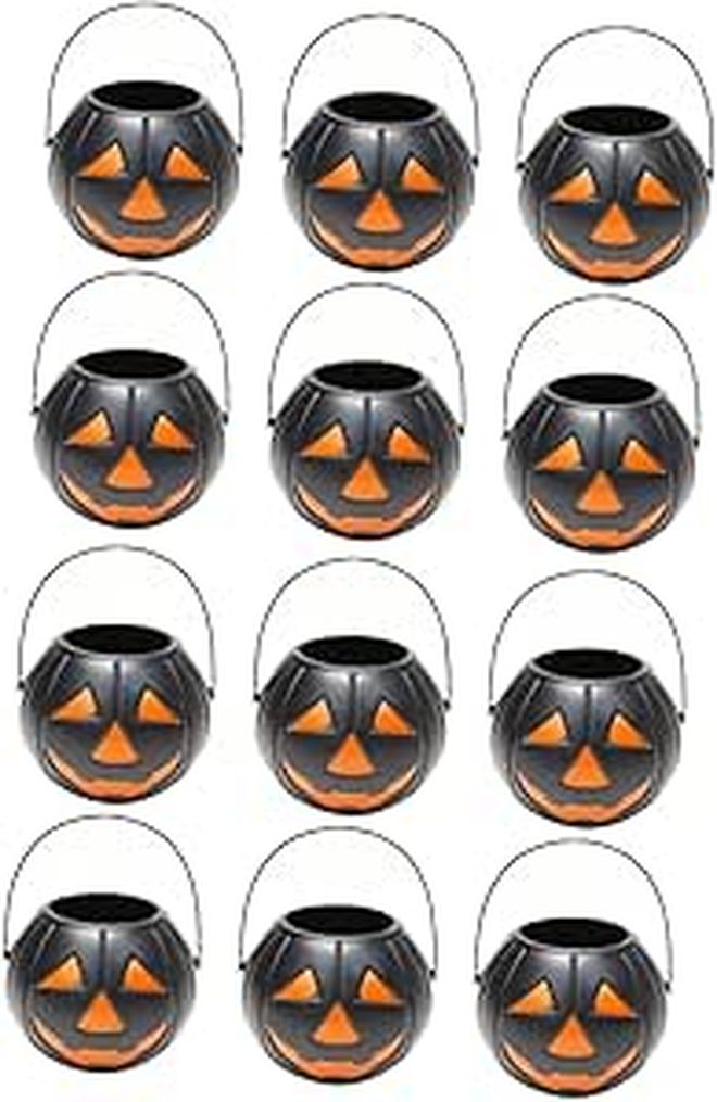 Pumpkin Candy Buckets Halloween Lightweight Holder Party Decor - Image 1