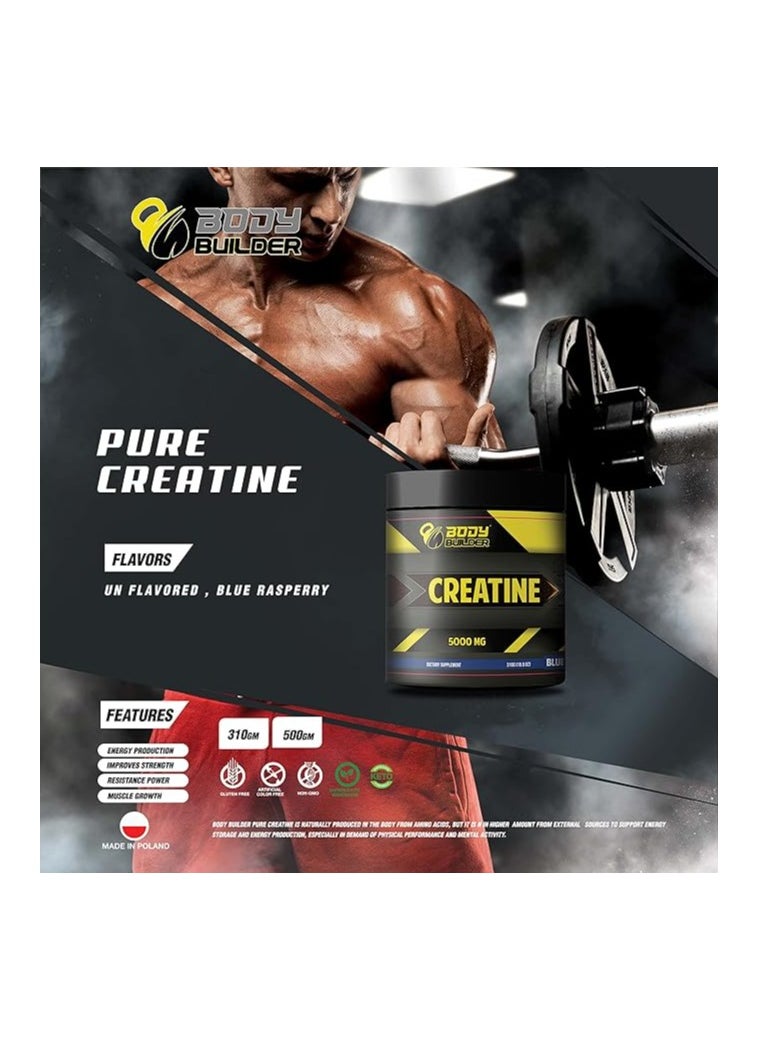 Body Builder - Creatine Monohydrate Blue Raspberry 310 g - Image 1