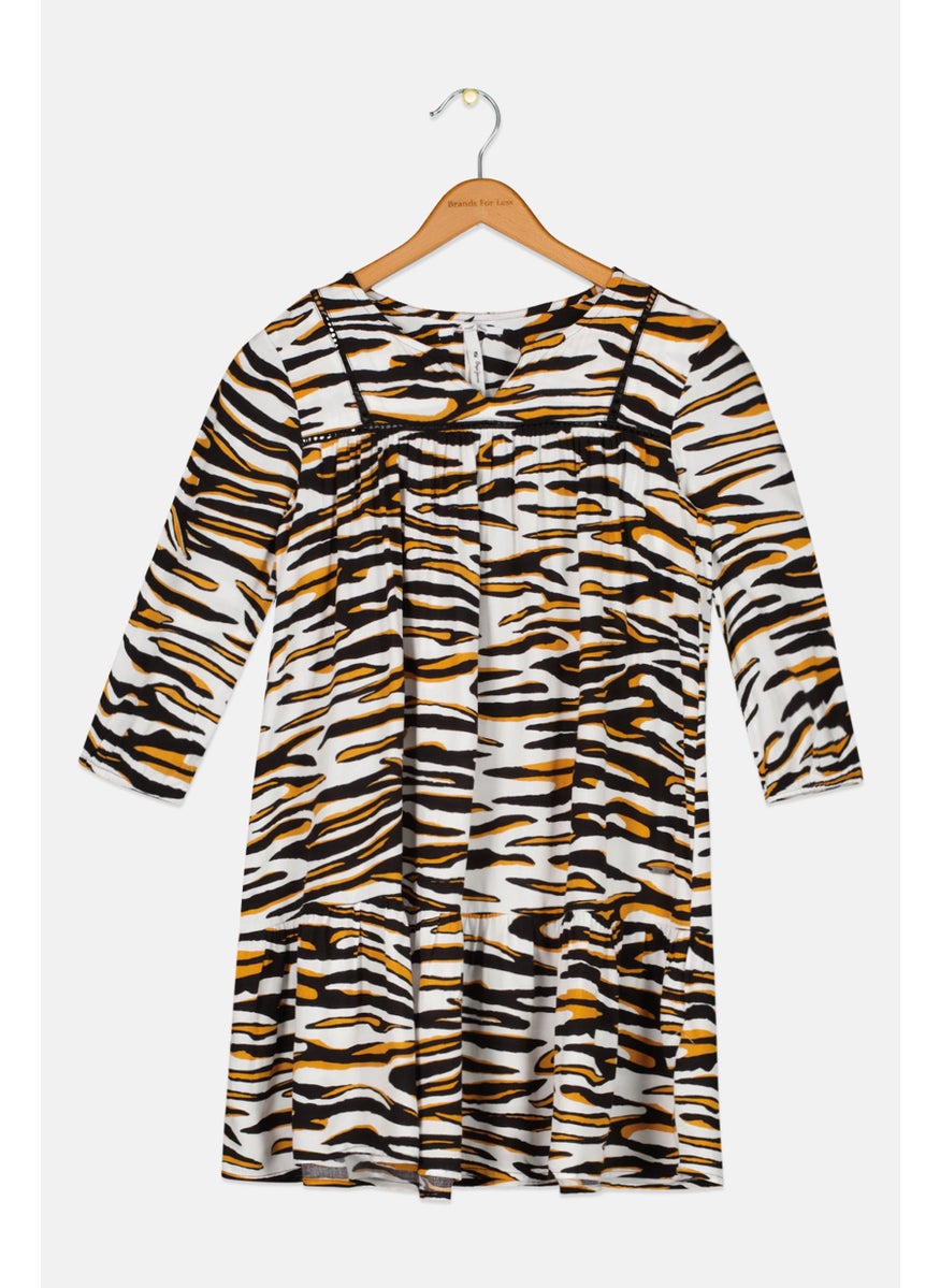 Pepe Jeans Kids Girl Animal Print Dress, Multicolor  - Image 1