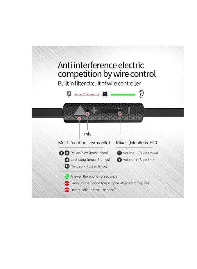Plextone G25 Wired Gaming Earphones with Microphone, Game Tuner, Stereo Bass and Hi-Res Sound, Support All Devices (Black) - Image 4