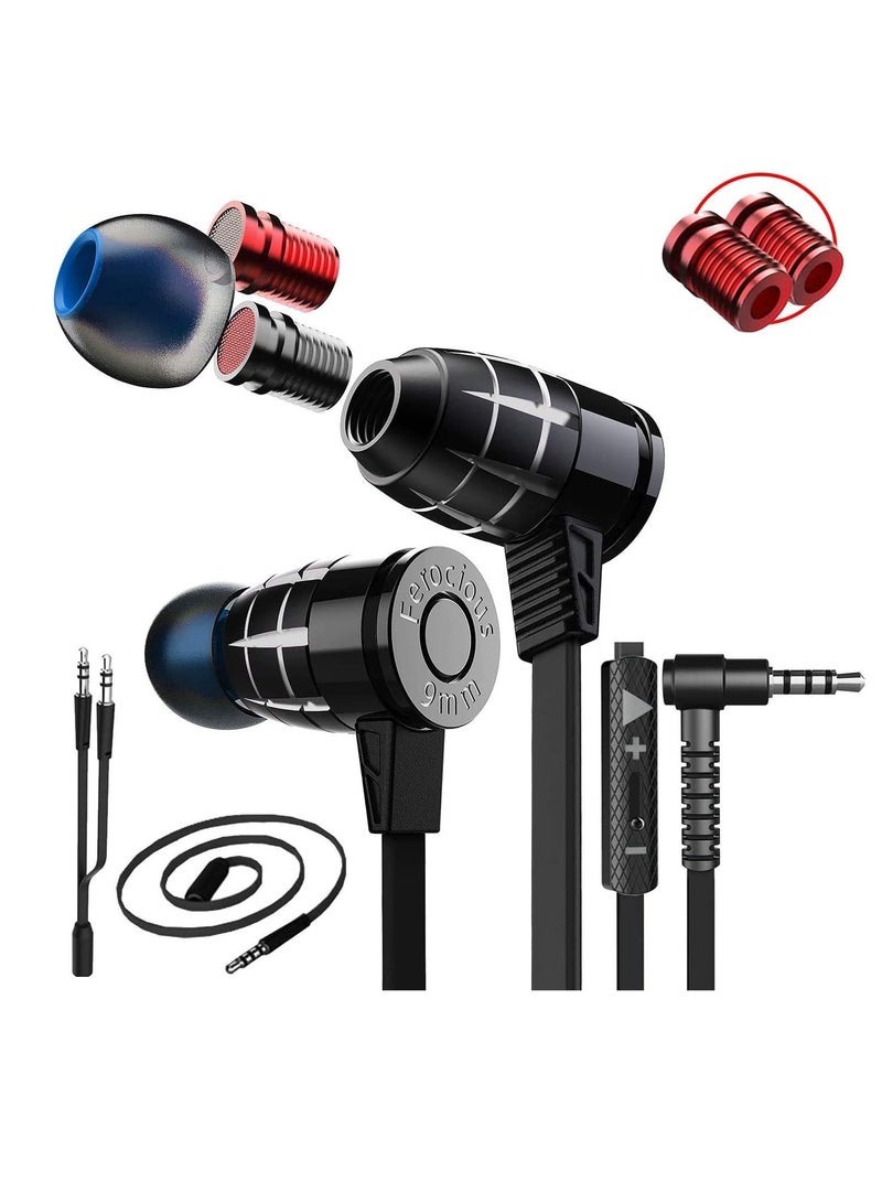 Plextone G25 Wired Gaming Earphones with Microphone, Game Tuner, Stereo Bass and Hi-Res Sound, Support All Devices (Black) - Image 1