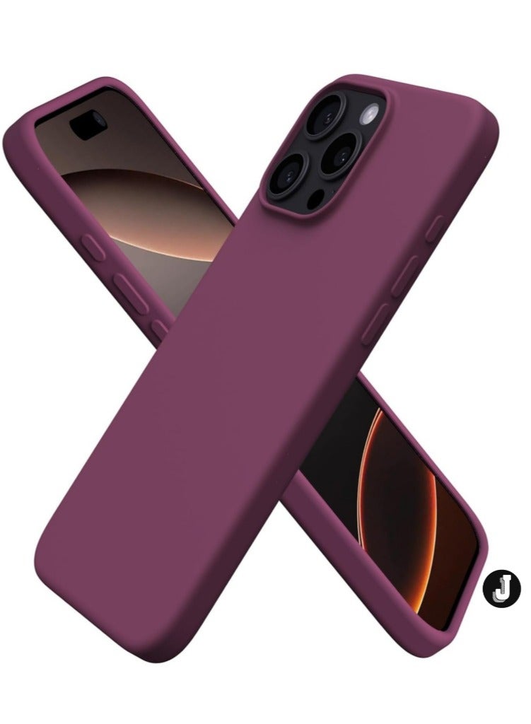 JAJEEK "New Wine Red Liquid Silicone iPhone 16 Pro Max 6.9” Case – Sleek & Protective Cover" - Image 1