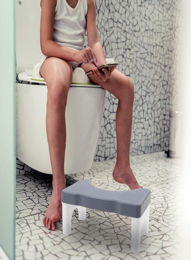 GLIVE (LABEL) Western Toilet Step Stool Plastic Anti-Slip Scientific Angle, Toilet Training Foot Supporter Kids Elders Piles Relief Step Elderly Children Potty Seat Stool (Grey) - Image 4