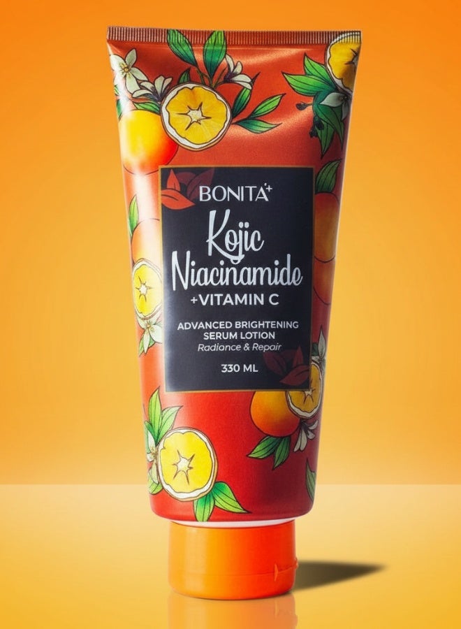 Kojic Niacinamide Vitamin C Advanced Brightening Serum Lotion 330 ml Whitening Moisturizing Even Tone Skin Care