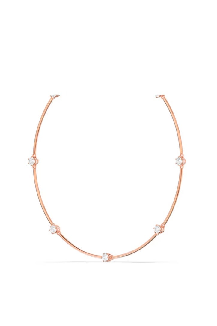 Constella Choker Necklace - Rose Gold Plated, Round Cut Crystal Stars, Adjustable Design, Elegant Jewelry for Daily & Formal Occasions 5609710 - Image 5