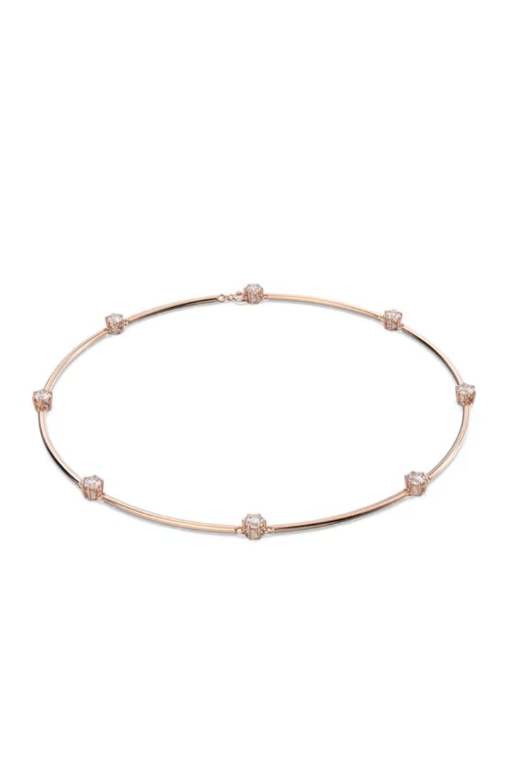 Constella Choker Necklace - Rose Gold Plated, Round Cut Crystal Stars, Adjustable Design, Elegant Jewelry for Daily & Formal Occasions 5609710 - Image 1