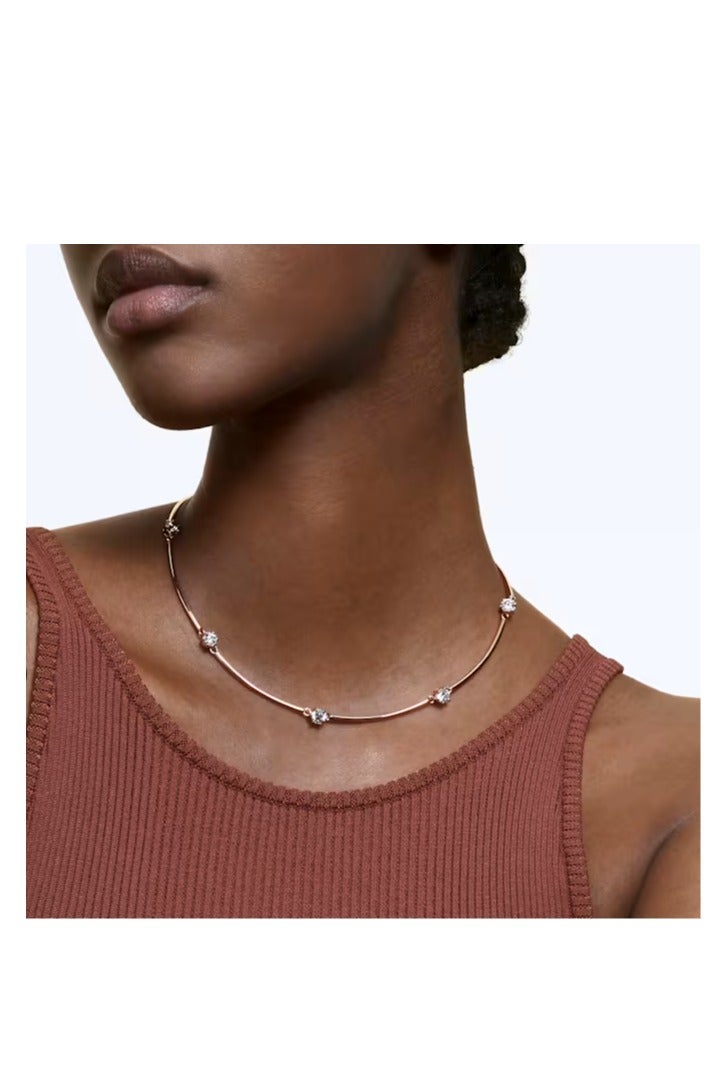 Constella Choker Necklace - Rose Gold Plated, Round Cut Crystal Stars, Adjustable Design, Elegant Jewelry for Daily & Formal Occasions 5609710 - Image 2