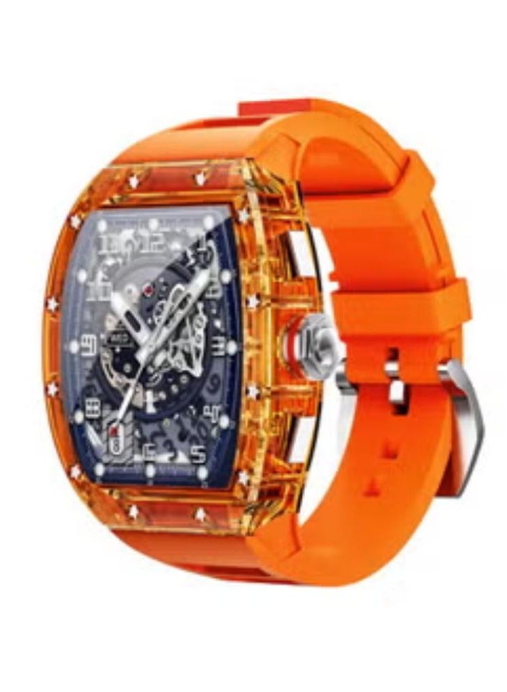 1.86-inch Full Touch Screen IP68 Waterproof and HD Calling Android Smart Watch For Men Orange - Image 1