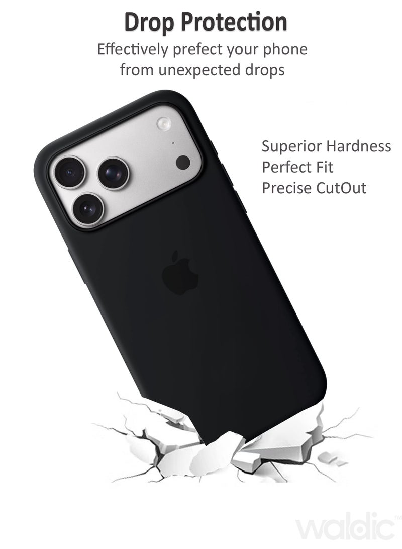 Waldic Apple iPhone 17 Pro Max Premium Case | Premium Silicone Case Cover Designed for Apple iPhone 17 Pro Max | Apple iPhone 17 Pro Max Case Camera and Drop Protection Thin Protective Back Cover Case for Apple iPhone 17 Pro Max - Black - Image 3