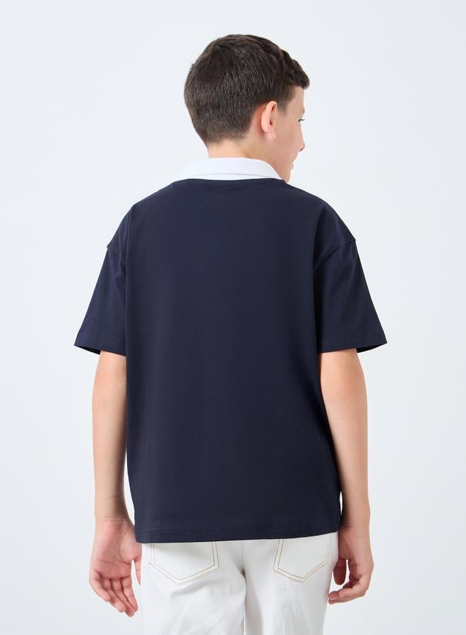 Styli Teens Color Block Polo T-Shirt - Image 4