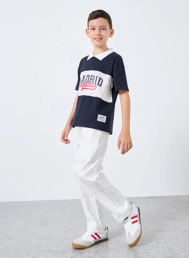 Styli Teens Color Block Polo T-Shirt