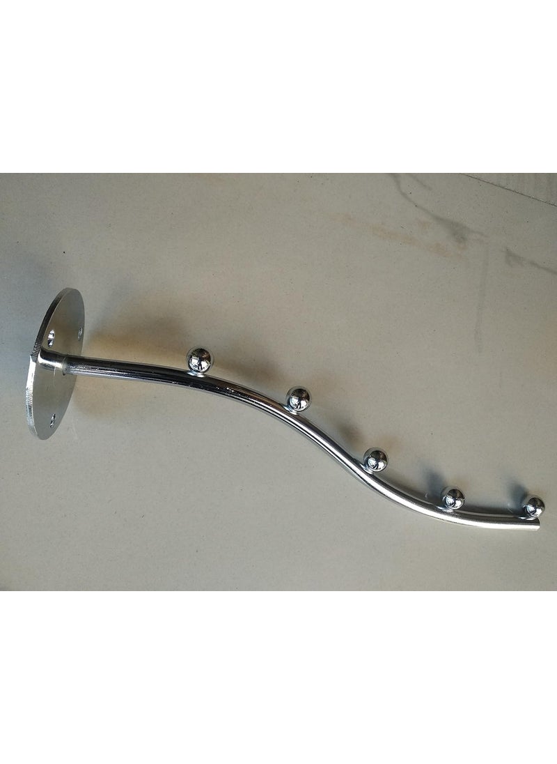 Q1 Beads Q1 Beads Stainless Steel Wall Mount 5 Ball Pin Hooks Drope Hanger for Furniture WardrobeCupboardShopShowroom Boutique Hanging Accessories Pack of 2  - Image 4