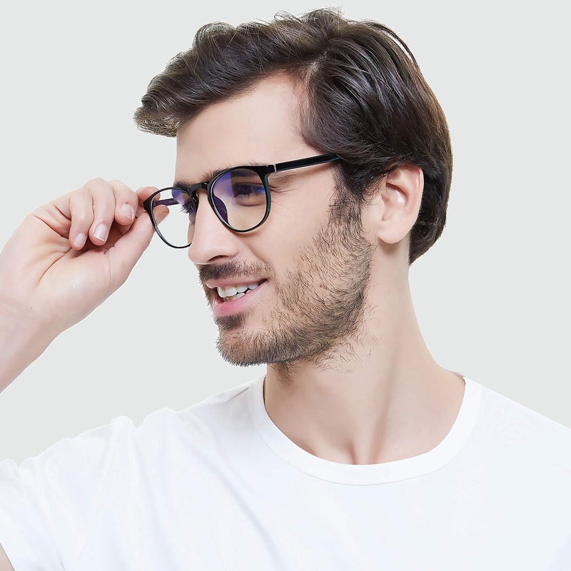 FEIYOLD All-round well-engineered practical build Blue Light Blocking Glasses Women/Men,Retro Round Anti Eyestrain Computer Gaming Glasses(2Pack) Quick assemble - Image 3