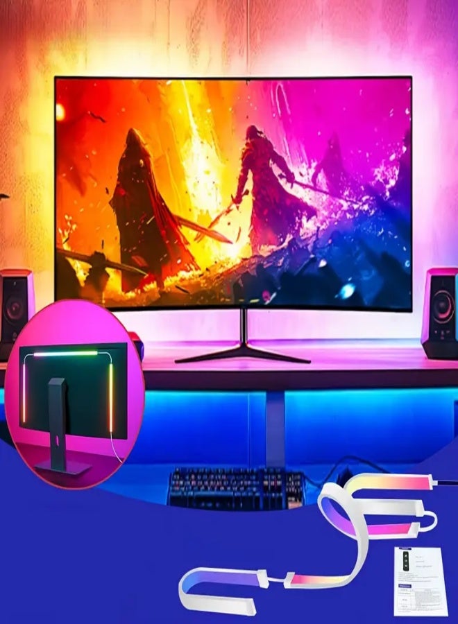 ارواق شريط إضاءة LED ذكي RGB لشاشات الألعاب - إضاءة مزامنة موسيقى تعمل عبر USB مع تحكم برمجي، متوافقة مع أجهزة الكمبيوتر مقاس 32 بوصة، إضاءة محيطة لإعدادات الكمبيوتر وديكور غرفة النوم - Image 1