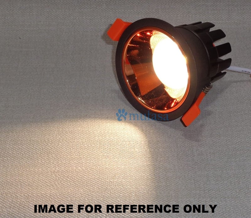 Mufasa 6 Watts Black Body Gold Reflector LED Ceiling COB Spot, Focus, Down Ceiling Light, Round (Warm White) - Image 4
