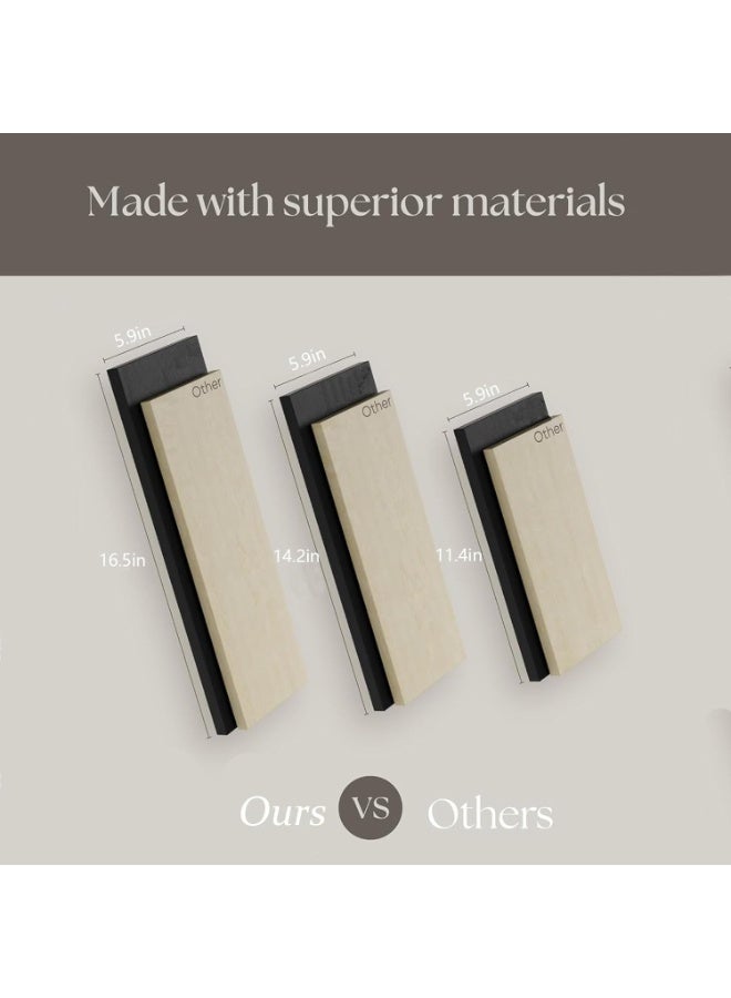 Relex Wall Shelves for Bedroom Decor, Light Carbonized Wall Shelves Different Sizes, Wall Mounted Wood Shelf for Books, Plants, Small Wall Shelf for Bathroom, Kitchen, Living Room (Black, 3 Pcs) - Image 2