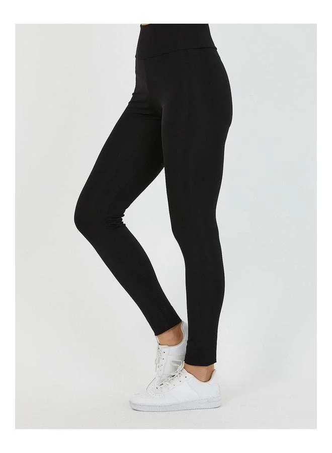 Mmetalic Women's Black High-Waisted Shaping Leggings.