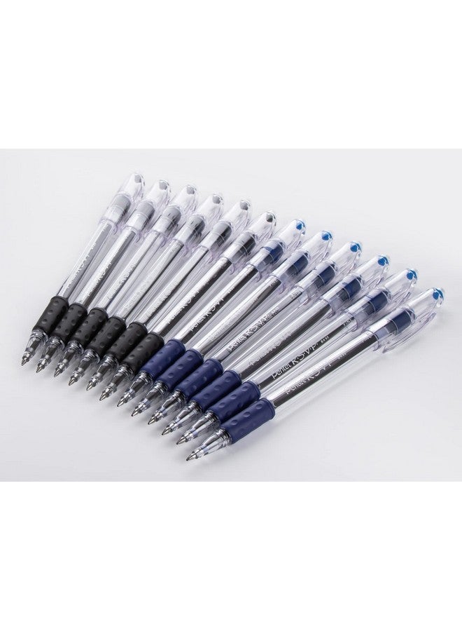 بنتل أقلام بينتيل RSVP ذات رأس رفيع - قلم حبر جاف - 0.7 مم - عبوة من 12 قلم حبر أسود و6 أقلام حبر أزرق - Image 2