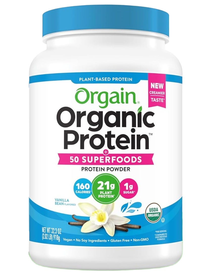 Orgain Organic Protein + 50 Superfoods, Vanilla Bean (2.02 Lb) - Image 1