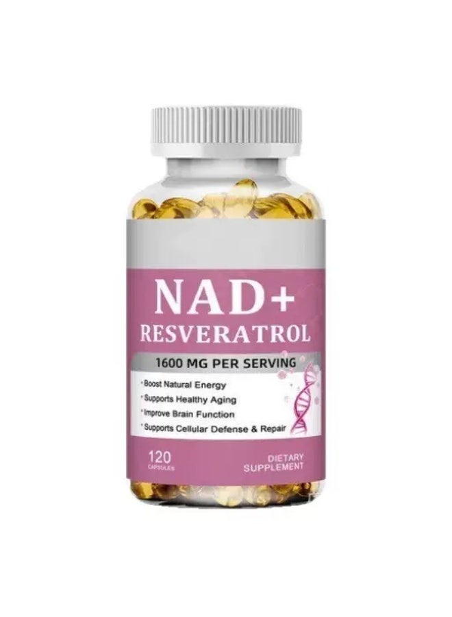 NAD High Purity NAD Supplement, 1600mg - Liposomal NAD+ Supplement with Resveratrol, NAD Plus Boosting - Support Cellular Health, Stamina Healthy Aging Resveratrol for Energy, Vitality, Anti-Aging, Focus & DNA Repair 60 Capsules ﻿ - Image 1