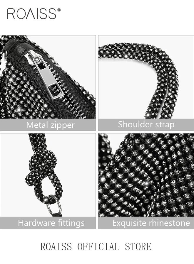 roaiss Women's Evening Bag Clutch Purse Glitter Party Handbag with Chain Ladies Crystal Rhinestone Women Clutch Bag Elegant Shoulder Underarm Bag - Image 5