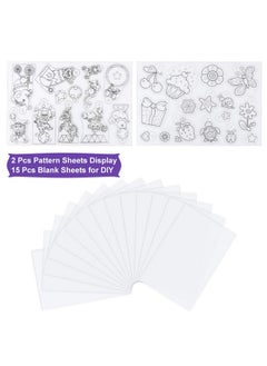 Hysagtek 158 Pcs Shrinky Sheets Kits Including 17 Pcs Shrinky Art Heat Shrink Plastic Sheets 140 Pcs Keychains Accessories Hole Punch For Kids Craft Christmas Ornaments  - Image 3