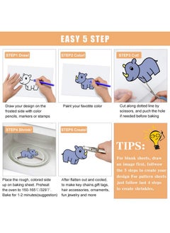 Hysagtek 158 Pcs Shrinky Sheets Kits Including 17 Pcs Shrinky Art Heat Shrink Plastic Sheets 140 Pcs Keychains Accessories Hole Punch For Kids Craft Christmas Ornaments  - Image 4