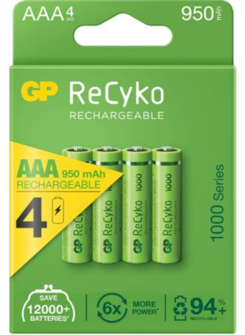 GP Rechargeable  Batteries AAA 1.2 V 950 mAh Pack of 4