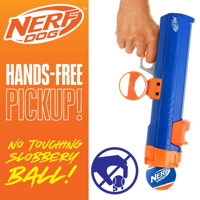 Nerf Dog Tennis Ball Blaster Dog Toy Blue/Orange, 16 Inch Compact Blaster with 1 Ball - Image 4