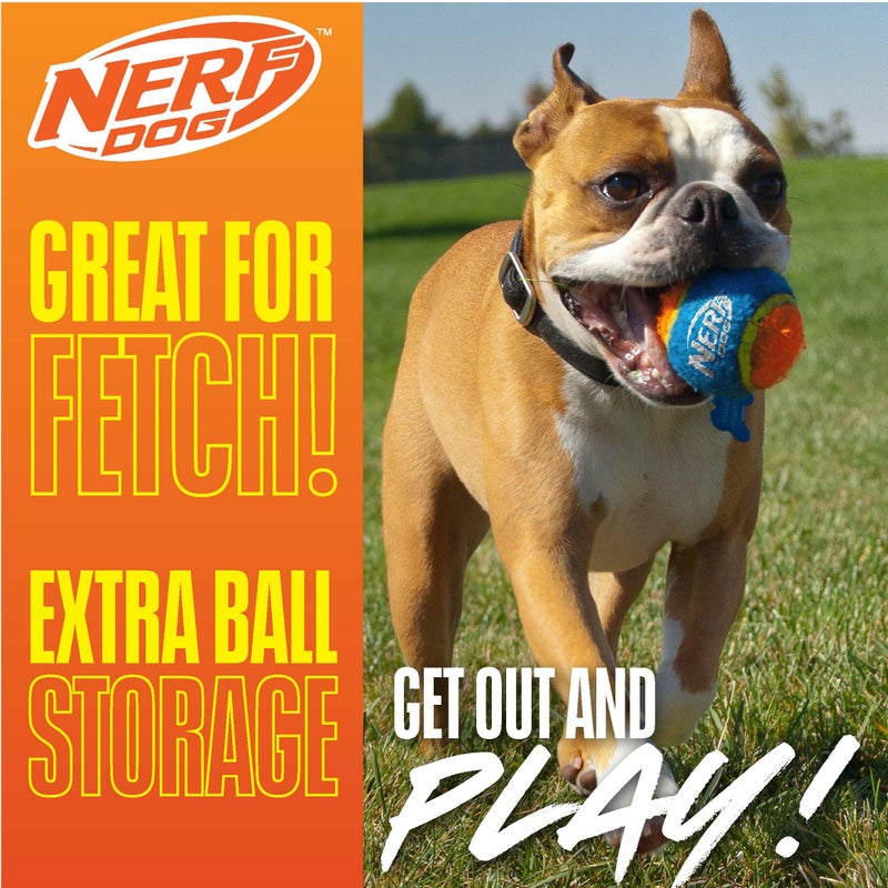 Nerf Dog Tennis Ball Blaster Dog Toy Blue/Orange, 16 Inch Compact Blaster with 1 Ball - Image 2
