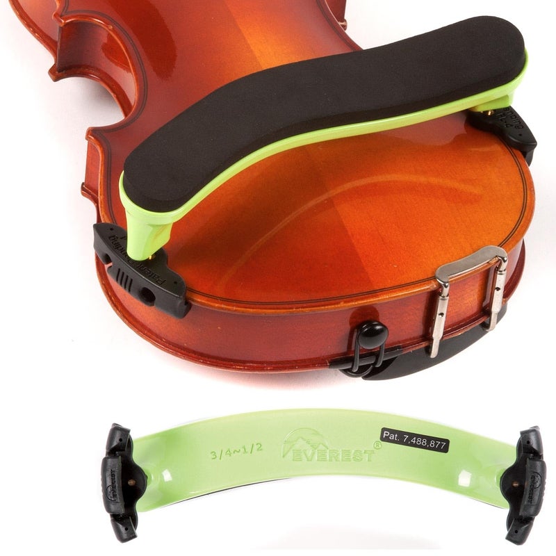 Everest ES2G ES Series 3/4-1/2 Violin Adjustable Shoulder Rest - Neon Green - Image 1