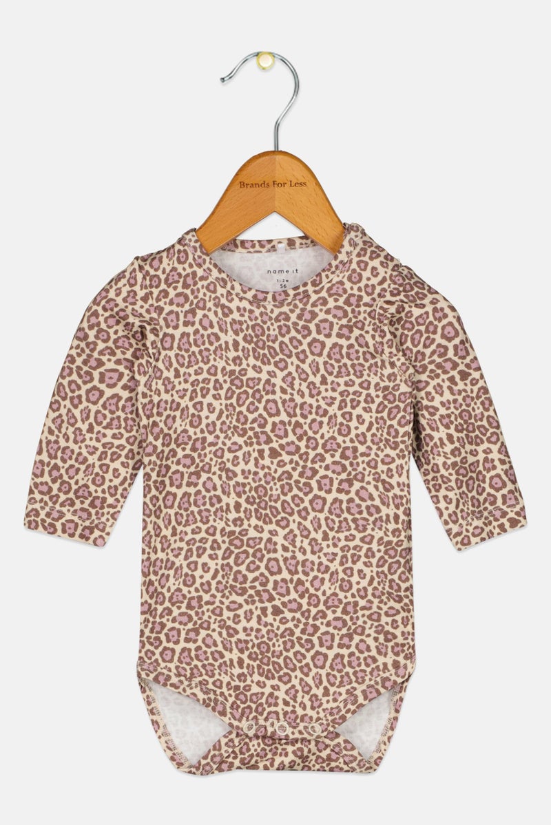 NAME IT Toddlers Girl Animal Print Long Sleeves Bodysuits, Multicolor - Image 1
