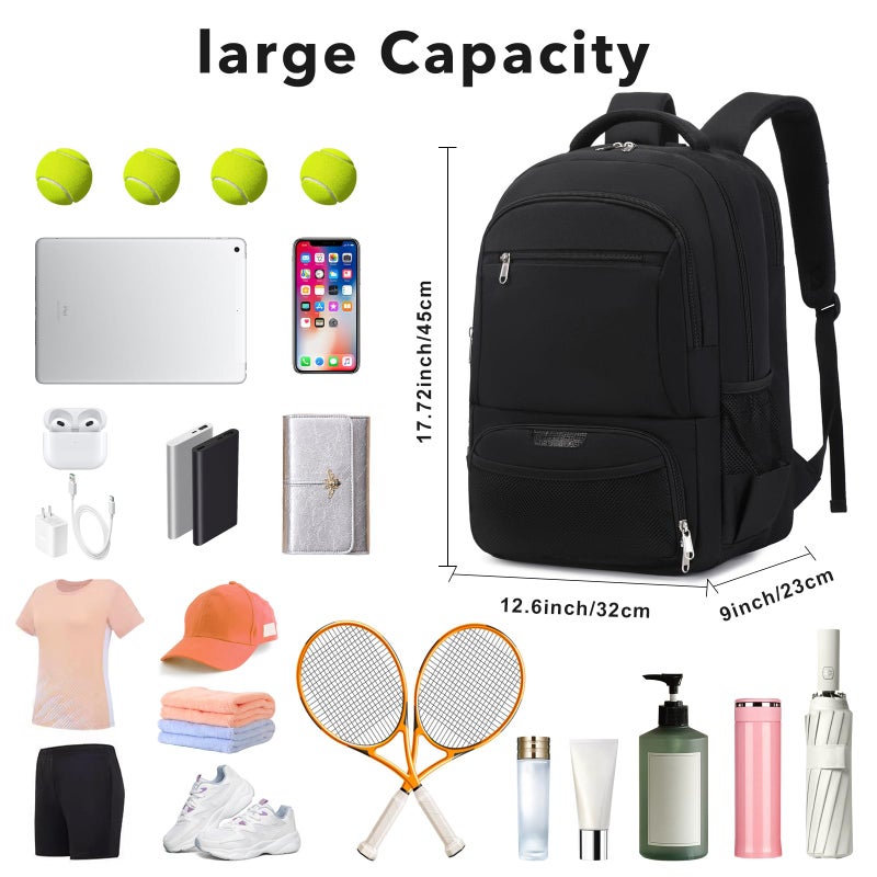 ACESAK Tennis Backpack Tennis Bag for Women Men - Tennis Bag Holds 2 Rackets, Badminton Squash, Pickleball Paddles Balls - Image 2