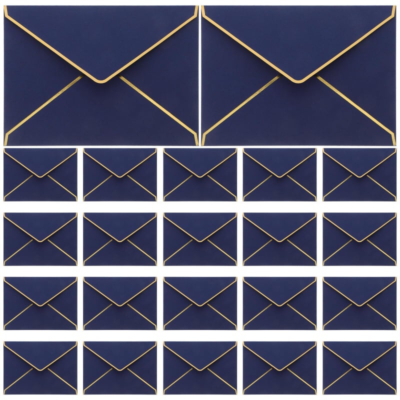 V Flap Envelopes 7 3x5 3 Inches Gold Border For Wedding Invitations Greeting Cards Mailing - Image 2