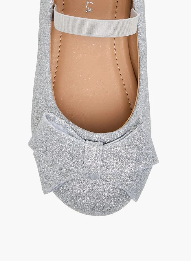 Flora Bella By Shoexpress Girls Bow Embellished Ballerina Shoes With Elasticated Strap