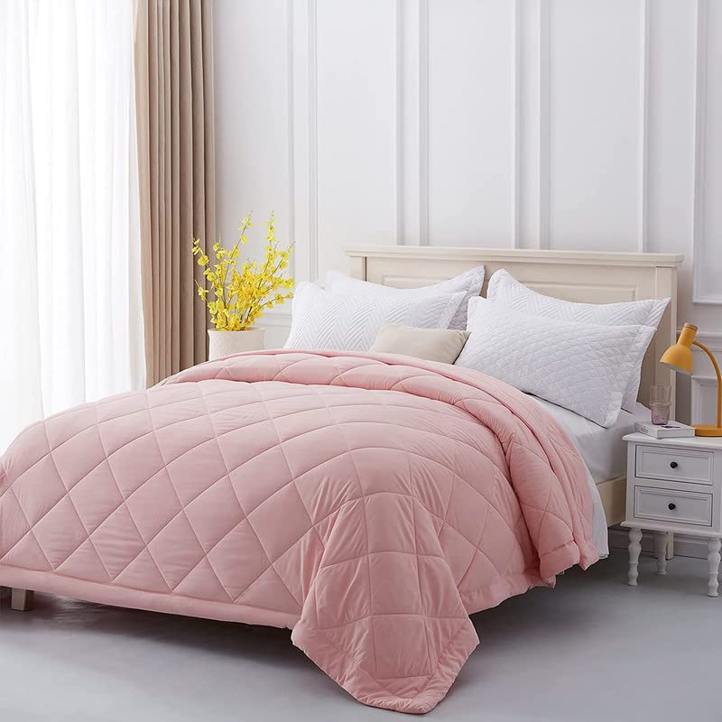 Rajasthan Crafts Lightweight Summer All Weather Reversible Comforter Ultra Soft Quilt Blanket Dohar (60x90 Inches, Pink) - Image 3