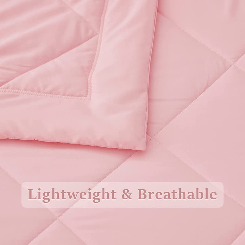 Rajasthan Crafts Lightweight Summer All Weather Reversible Comforter Ultra Soft Quilt Blanket Dohar (60x90 Inches, Pink) - Image 5
