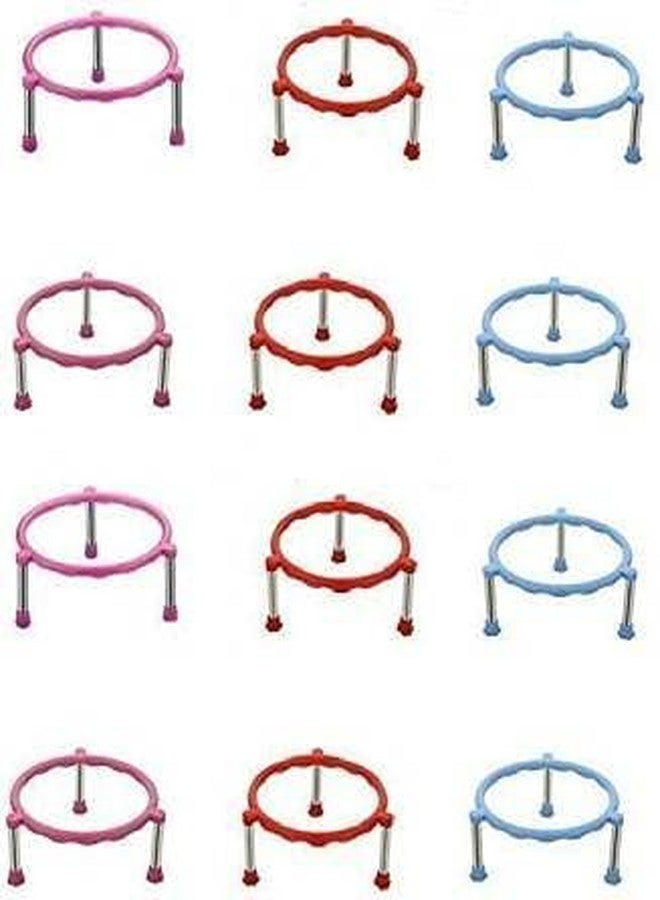 PUNO Pot Stand(12 Piece) Stainless Steel Legs Single Ring Matka Stand - Image 1