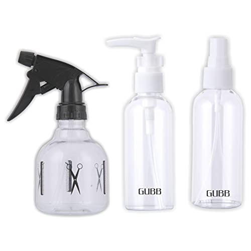 GUBB Travel Bottles For Toiletries, Refillable Bottle Pump, Empty Mini Containers Bottle for Shower Gel, Liquid Soap,Toiletries, Atomiser & Hair Spray Bottle (Pack of 3) - Image 1