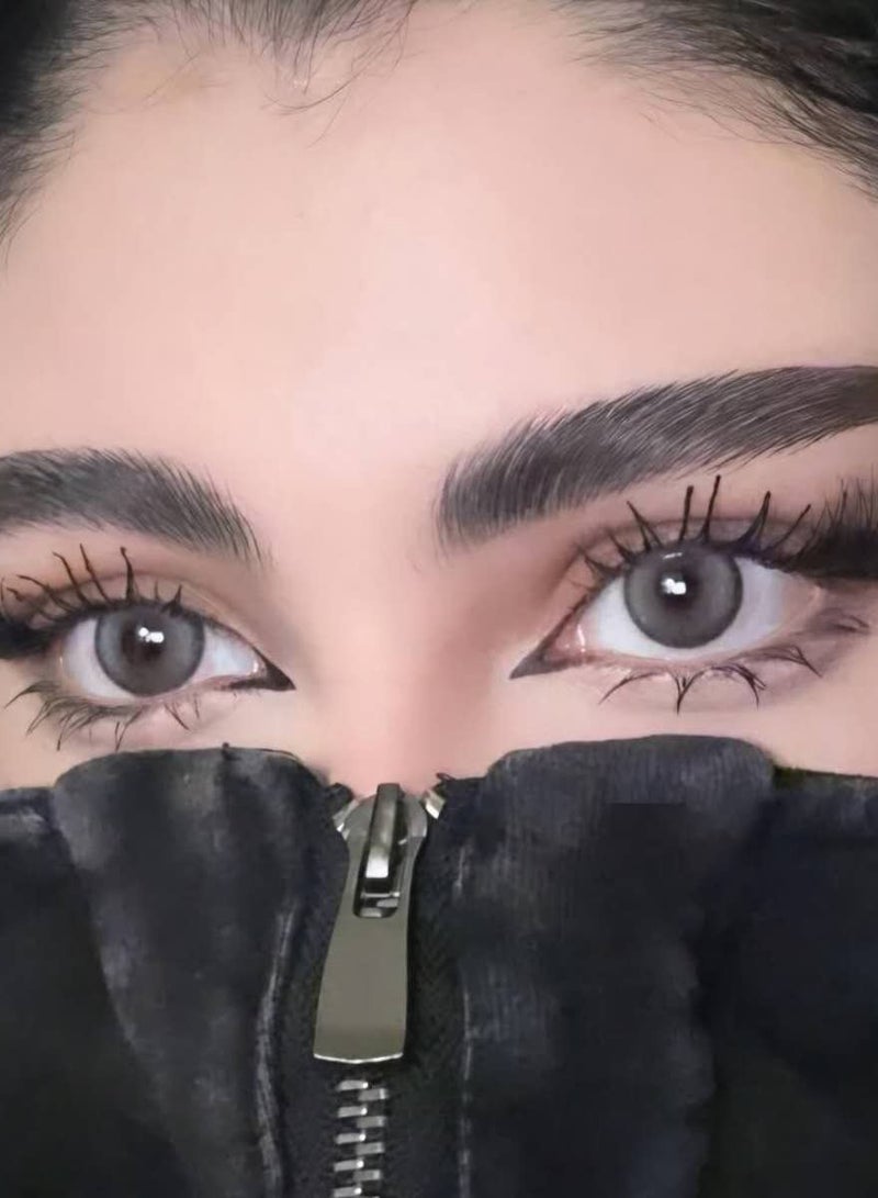 Unibling Iceland Silver Yearly Colored Contact Lenses, Unisex Cosmetic Contact Lenses, Enlargement Collection, Light Gray, With Case - Image 1